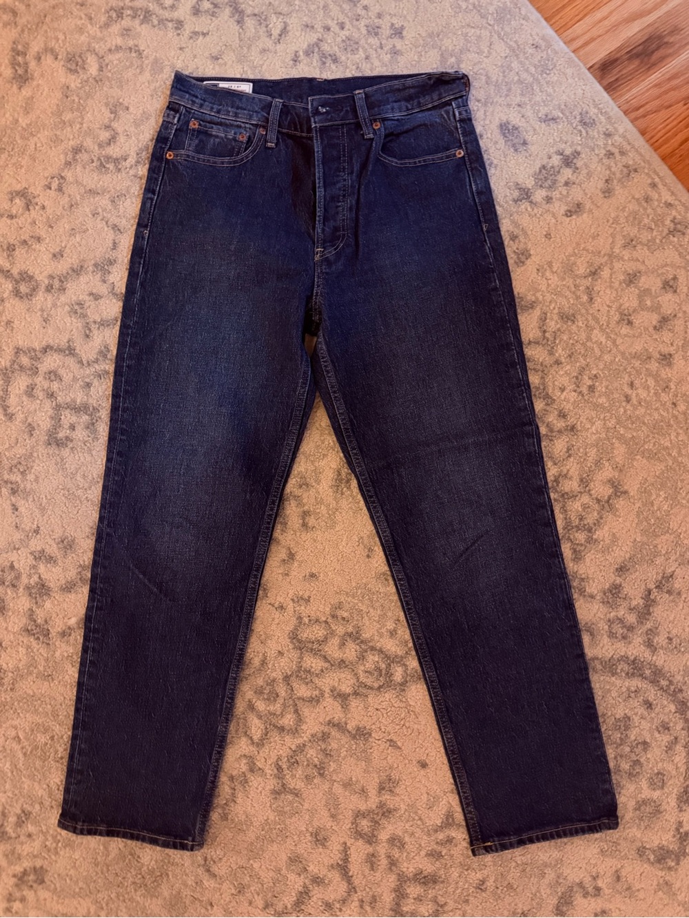 Gap Cheeky Straight High Rise Jeans Dark Indigo Wash Button Fly Size 28 / 6R